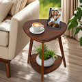 Modern End Table, Wood Side Table with Storage Shelf, End Table for Living Room, Small Side Tables for Small Spaces, Solid Wood Legs, Brown-Ruum Studio Home
