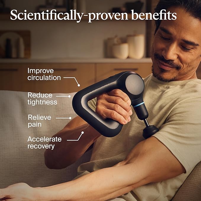 TheraGun Therabody Prime (5th Generation) - Deep Tissue Percussion Therapy Massage Gun - Bluetooth Enabled, Personal Massager for Pain Relief in Neck, Back, Leg, Shoulder and Body (Black)-Ruum Studio Home