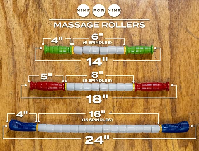 Massage Stick 24" Handheld Spindle Massage Roller - Full Body Muscle Recovery & Myofascial Release (Large - 24" Massage Stick)-Ruum Studio Home