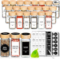 Churboro 48 Spice Jars with Labels- Spice Jars with Bamboo Lids - 4 Oz Glass Spice Containers with Shaker Lids, 547 Spice Labels of 3 Different Types Seasoning Jars for Spice Rack, Cabinet, or Drawer-Ruum Studio Home