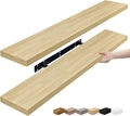 Sorbus Floating Shelves for Wall - 35 Inch Long Bathroom Shelves, Wall Decor for Bedroom, Kitchen, Living Room & Book Storage - Mounted Floating Shelf with Invisible Brackets (Maple Wood, 2 Pack)-Ruum Studio Home