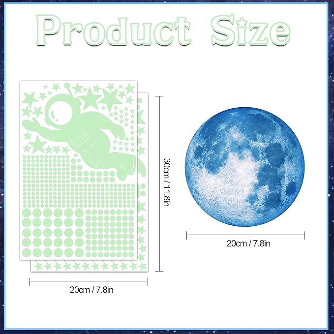 530Pcs Glowing Stars for Ceiling,Glow in The Dark Stars,Space Wall Decals Solar System Galaxy Planets Wall Stickers for Kids, Wall Decor for Girls Kids Bedroom Nursery Birthday Party Favor-Ruum Studio Home
