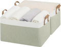 StorageWorks Storage Bins, Fabric Storage Bins for Shelves, Extra Large Storage Baskets with Metal Frame, Closet Baskets and Bins with Handles, Jumbo, Green and White, 2-Pack-Ruum Studio Home