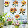 12pcs Window Decals for Bird Strikes, Anti Collision Window Clings, Rainbow Reflection Window Sticker, Sunflower Style Sun Catcher Stickers for Glass Windows-Ruum Studio Home