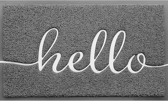 Door Mat (36"x24",Grey), Durable Welcome Mat Low Profile Floor Mat Front Doormat Non Slip Mats Entrance Rectangular Easy to Clean Doormat, for Entryway, Patio, High Traffic Areas-Ruum Studio Home