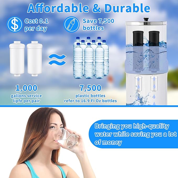 2 Pack Fluoride Water Filter,Replacement for PF-2® Fluoride Filters, Fluoride and Arsenic Filter Compatible with Berkey Gravity Filtration System、 Big、 Travel、 Royal、Imperial and Crown Series-Ruum Studio Home