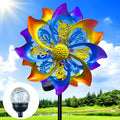 60 Inch Solar Wind Spinner Outdoor - Double-Sided Rotating Colorful Kinetic Wind Spinners for Garden, Yard Decorations Outdoor,Metal Wind Sculptures & Spinners, Wind Art-Ruum Studio Home