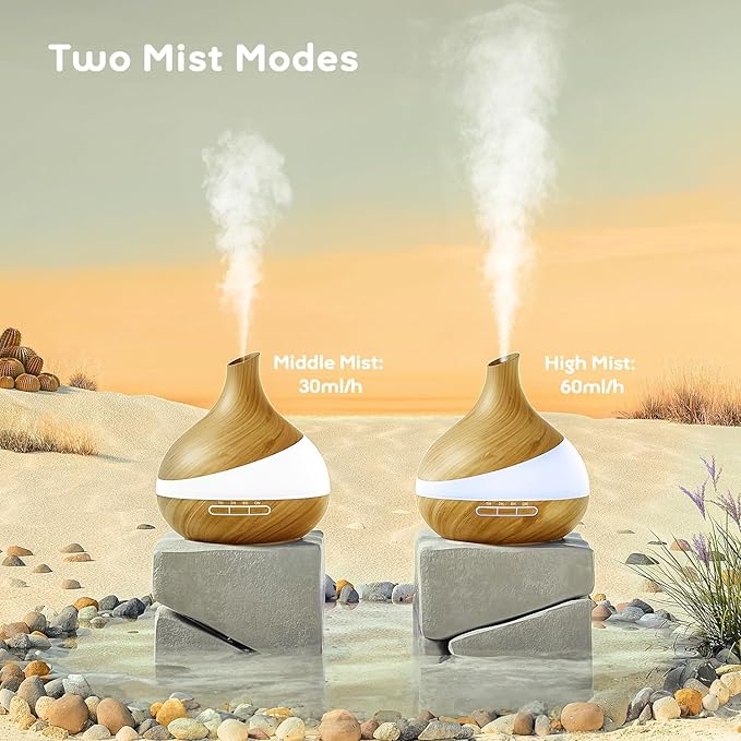 500ML Essential Oil Diffuser: Aroma Diffuser with Remote Control for Hotel Spa Yoga Room - Humidifiers for Bedroom with 14 Colors LED Night Light for Kids/Women Home Relaxation-Ruum Studio Home