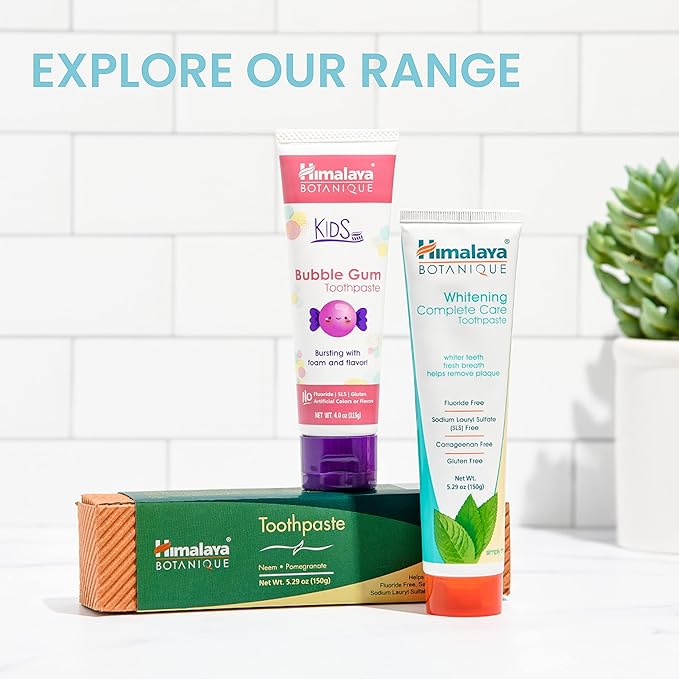 Himalaya Botanique Complete Care Toothpaste, Herbal, Cinnamon Flavor, Fights Plaque, Freshens Breath, Fluoride Free, No Artificial Flavors, SLS Free, Cruelty Free, Foaming, 5.29 Oz, 2 Pack-Ruum Studio Home