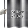 VVOKGO Rebar Stakes 24 Inch Ground Straight Concrete Form Stakes Heavy Duty (24pcs), 3/8" Diameter Metal Steel Spikes Anchors with Chisel Point End for Plant Support, Garden Border,Landscape Edging-Ruum Studio Home