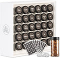 AllSpice Spice Rack Organizer, Wood, 525 Unique Labels, Countertop or Wall Mount, Includes 30 4oz Jars- Matte White-Ruum Studio Home