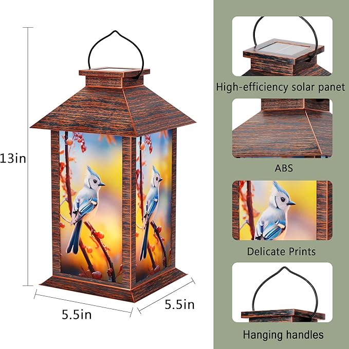 Solar Lanterns Outdoor, Waterproof Garden Hanging Lanterns with LED Flickering Flameless Candles for Mom Grandma Women Lantern Decorative Outdoor for Yard, Garden,Party Decor-Ruum Studio Home