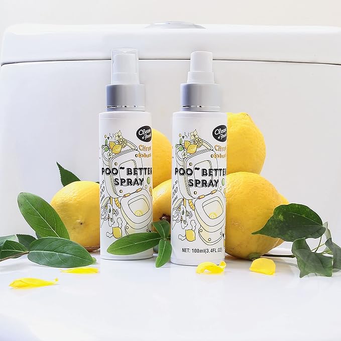 Clean-n-Fresh Toilet Spray, 6.8 Fl.oz Poo Spray | Up to 400+ Uses, 100% Natural Plant Essential Oil Citrus Scent, Bathroom Deodorizer-Ruum Studio Home