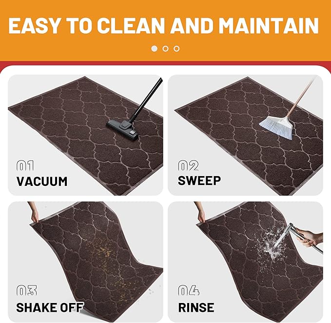 Cosyearn Door Mat, Front Door Mat, 46x35, Welcome Mats for Entryway,Garage,High Traffic Areas, Jumbo Size, Doormat Entrance, Waterproof Mat, Easy Clean, Outdoor Indoor Floor Mat,Non Slip (Brown)-Ruum Studio Home