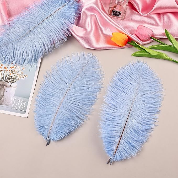 THARAHT Light Purple Ostrich Feathers 24pcs Natural Bulk 8-10Inch 20cm-25cm for Crafts Wedding Party Centerpieces Easter Gatsbi and Home Decoration Feathers-Ruum Studio Home