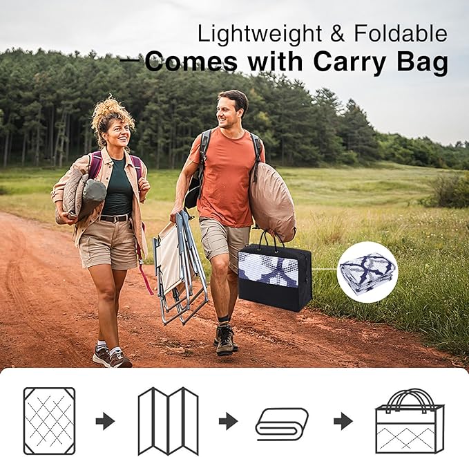 OLANLY Reversible Outdoor Rug 5x8 ft Clearance, Waterproof Outdoor Plastic Straw Rug with Interlacing Pattern, RV Mat for Patio, Camping, Balcony, Deck, Backyard, Navy & White-Ruum Studio Home