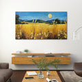 AJAZIKO Landscape Wall Art Moon Framed Canvas Wall Art Large Yellow Living Room Wall Decor Fall Paintings for Bedroom Nature Office Artwork 24×48IN-Ruum Studio Home
