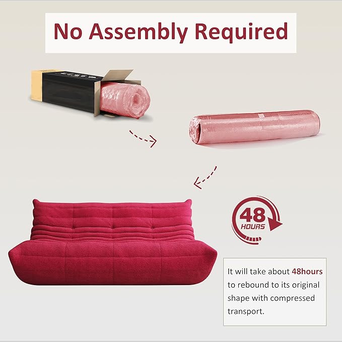 Bean Bag Chair, Oversized Bean Bag Chair for Living Room, Fireside Chair for Adults with Memory Foam Filled, Big Accent Lounge Floor Sofa for Reading, Relax, No Assembly Required. (Burgundy 3-Seater)-Ruum Studio Home
