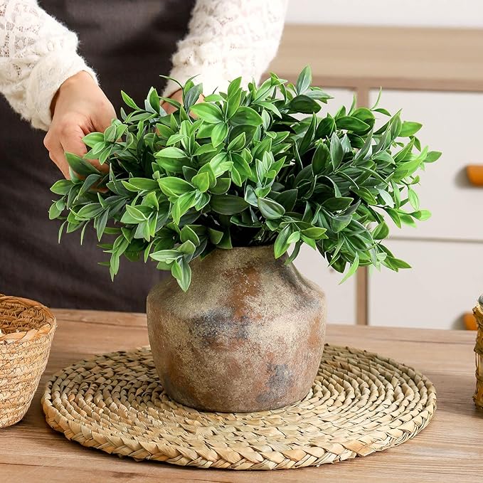 Mitt&Ditt Ceramic Flower Vase, 5.3 inch Pottery Farmhouse Rustic Vase, Handcrafted Weathered Vases, Small Flower Terracotta Vases for Home Decor, Living Room, Table, Shelf, Mantel, Neutral-Ruum Studio Home