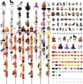 358PCS Halloween Beaded Garden Stakes, DIY Halloween Fairy Wand Garden Stake Decorative Kit with 12 in or 10 in Threaded Rod, Crystal Top, Large Holes Bead, Pendant for Outdoor or Indoor Decoration-Ruum Studio Home