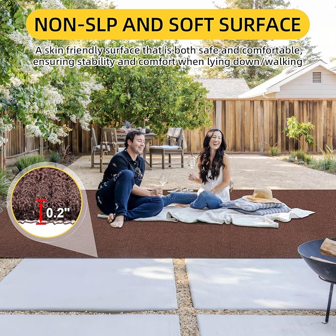 Marine Carpet,5 FT x 25 FT Brown Indoor Outdoor Carpet 0.2" Thick Boat Carpet with Water-Proof TPE Backing, Non-Slide Outdoor Marine Carpet Roll for Home, Patio, Porch, Deck-Ruum Studio Home