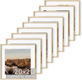 HAUS AND HUES 20x20 Picture Frames Set of 9 - Square Frames 20x20, Picture Gallery Wall Frame Set, 20x20 Frames for Poster, 9 Set of Frames for Gallery Wall, Square Picture Frames (Beige Oak Frames)-Ruum Studio Home