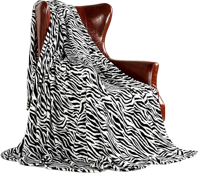 MERRYLIFE Throw Blanket Couch | Soft Decorative Ultra-Plush Soft Colorful Blanket| King Size Travel Throws Oversized |(90" 102", Zebra)-Ruum Studio Home