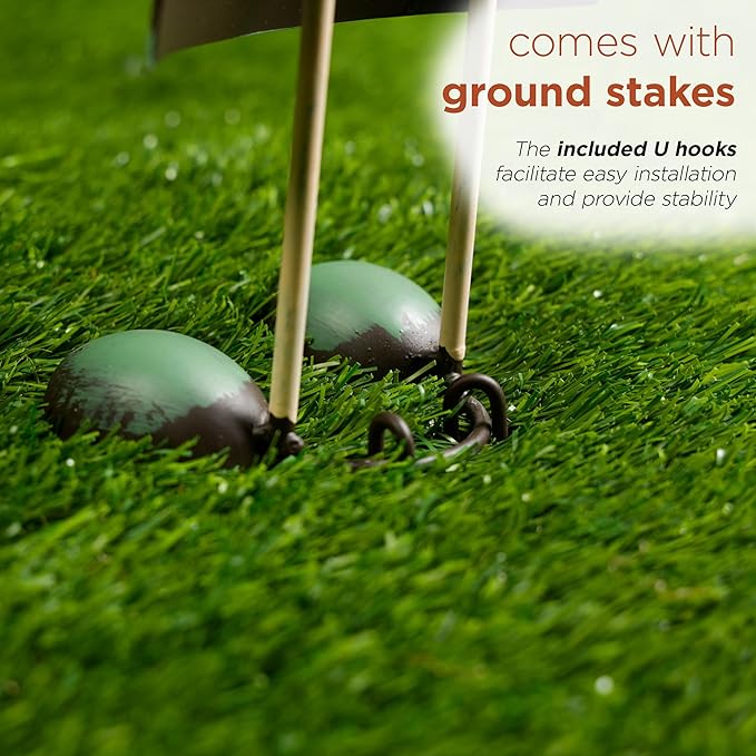 Alpine Corporation MCC798HH See No Evil Metal Gnome Decor, Whimsical Playful Décor for Patio & Garden, 19" H, Green-Ruum Studio Home