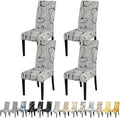 JQinHome Pattern Chair Covers for Dining Room Set of 4, High Stretch Removable Washable Parsons Chair Slipcover for Home Party Hotel Wedding Ceremony (4PCS, Lotus Gray)-Ruum Studio Home
