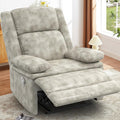 Recliner Chair for Adults, Oversized Manual Pull Tab Reclining Chair, 2-Tier Cushions, Minimalist Style Single Sofa for Living Room, RV (Polished Microfiber)-Ruum Studio Home