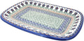 Blue Rose Polish Pottery Aztec Flower Large Rectangular Serving Platter-Ruum Studio Home