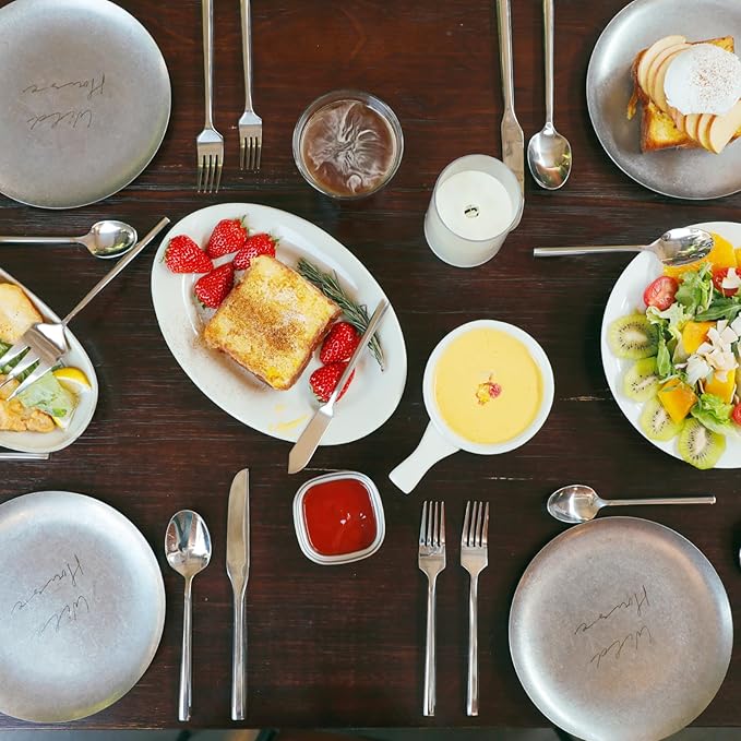 Silverware 45-Piece Flatware Set with Serving Utensils Stainless Steel Thick Heavy Mirror Polished Silver Cutlery Set for Wedding Hotel Restaurant, Service for 8-Ruum Studio Home