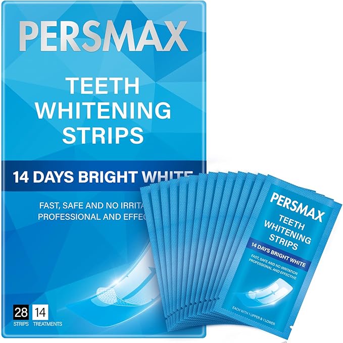 Teeth Whitening Strips for Sensitive Teeth Enamel Safe Whitening Kit No-Slip Remove Coffee Wine Smoking Stains Professional 14 Treatments 28 Strips-Ruum Studio Home