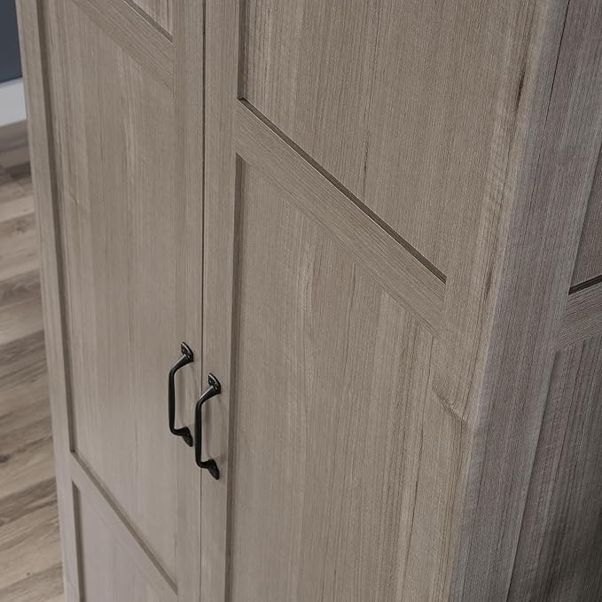 Sauder Select Storage Cabinet, Pantry Cabinet Kitchen Storage with Adjustable Shelves, Bathroom Storage Cabinet, in Silver Sycamore-Ruum Studio Home