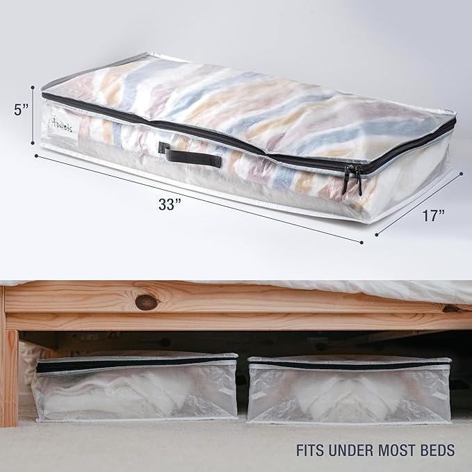 CleverMade Under Bed Storage Bag - Collapsible Storage for Shoes and Clothes Easy Use - Heavy Duty Utility Bag Home-Ruum Studio Home