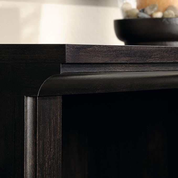 Sauder 3 Tier Book Shelf Wooden Bookcase Multipurpose Bookshelf for Home Office, Living Room, in Estate Black-Ruum Studio Home