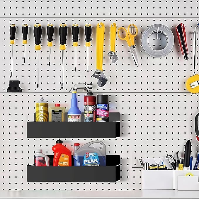 Magnetic Spice Rack Organizer for Fridge Seasoning Organizer for Kitchen storage with Screw or Adhesive Hanging,Magnetic Shelf with Hook for Refrigerator and Oven (Black, 5pack)-Ruum Studio Home