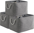 TheWarmHome Storage Basket for Organizing - 16x12x12 inch 3 Pack Fabric Storage Cubes, Cube Storage Bin for Shelves Closet Organizer Cloth Gift Toy (Grey)-Ruum Studio Home