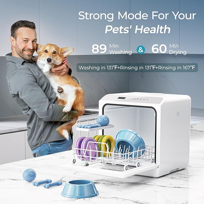 EUHOMY Portable Dishwasher Countertop Dishwasher, Mini Dishwasher Countertop with 5L Built-in Water Tank with 6 Modes, White, Table top dish washer with Baby Care for Apartment & RVs, No Hookup Needed-Ruum Studio Home