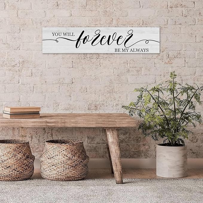 Generic Funny Wood Sign You Will Forever Be My Always Everywhere Rustic Wooden Hanging Sign Home Farmhouse Kitchen Wall Decor 16 x 4 Inch-Ruum Studio Home