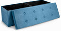 Sorbus Storage Ottoman Bench – Collapsible/Folding Bench Chest with Cover – Perfect Toy and Shoe Chest, Hope Chest, Pouffe Ottoman, Seat, Foot Rest, – Contemporary Faux Suede (Teal)-Ruum Studio Home
