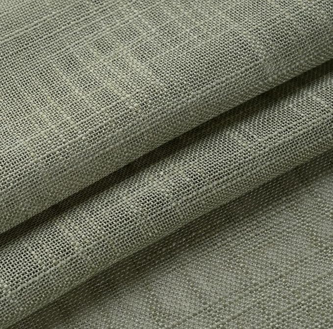 MIUCO Semi Sheer Curtains Poly Linen Textured Solid Grommet Curtains 95 Inches Long for Bedroom 2 Panels (2 x 37 Wide x 95" Long) Sage-Ruum Studio Home