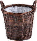 Handwoven Red Willow Planter Basket with Waterproof Liner – Natural Brown Decorative Flower Pot Holder for Indoor Use - Small Size (Inner Top Ø 7", Inner Height 5.9")-Ruum Studio Home