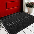Yimobra Welcome Mat Outdoor Indoor, All-Season Waterproof Front Door Mat Outside Entrance, All-Weather Heavy Duty Non-Slip Doormat, Low Profile Porch Patio Entrance Mats, 29.5x17, Black-Ruum Studio Home