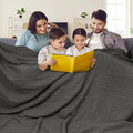 PHF 100% Cotton Waffle Blanket Oversized King 120"x120", Lightweight Breathable Extra Large 10'x10' Summer Blankets for Bed, Giant Big Luxury Aesthetic Woven Bedding for Home Decor, Charcoal Grey-Ruum Studio Home