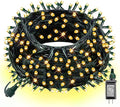 Dazzle Bright Christmas String Lights, Connectable Waterproof String Lights Green Wire with 8 Modes, Christmas Decorations for Indoor Yard Garden (Warm White, 300 LED)-Ruum Studio Home