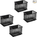 Black Basket Set of 4, Magnetic Pen Holder for Refrigerator, Heavy Duty Baskets, Holder for Locker Whiteboard Office, 3.42'' 2.36'' 2.55''-Ruum Studio Home