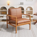 Mid Century Modern Accent Chair, Wooden Accent Chairs, Accent Chairs for Living Room, Wood Frame & Soft Cushion, Reading Leisure Chair for Living Room, Reading Room, Bedroom-Ruum Studio Home