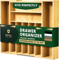 ROYAL CRAFT WOOD Luxury Bamboo Kitchen Drawer Organizer - Silverware Organizer, Utensil Holder & Cutlery Tray Drawer Dividers for Flatware (9 Slot, Natural)-Ruum Studio Home