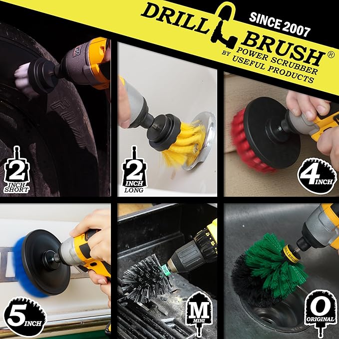 Variety Multi-Pack Drill Brush Attachments for Cleaning Car, Truck, Carpet, Boat, Bathroom, Kitchen, Grill, Griddle - Drill Brush for Car Detailing Kit - Grill Cleaning Kit - Grilling Accessories-Ruum Studio Home